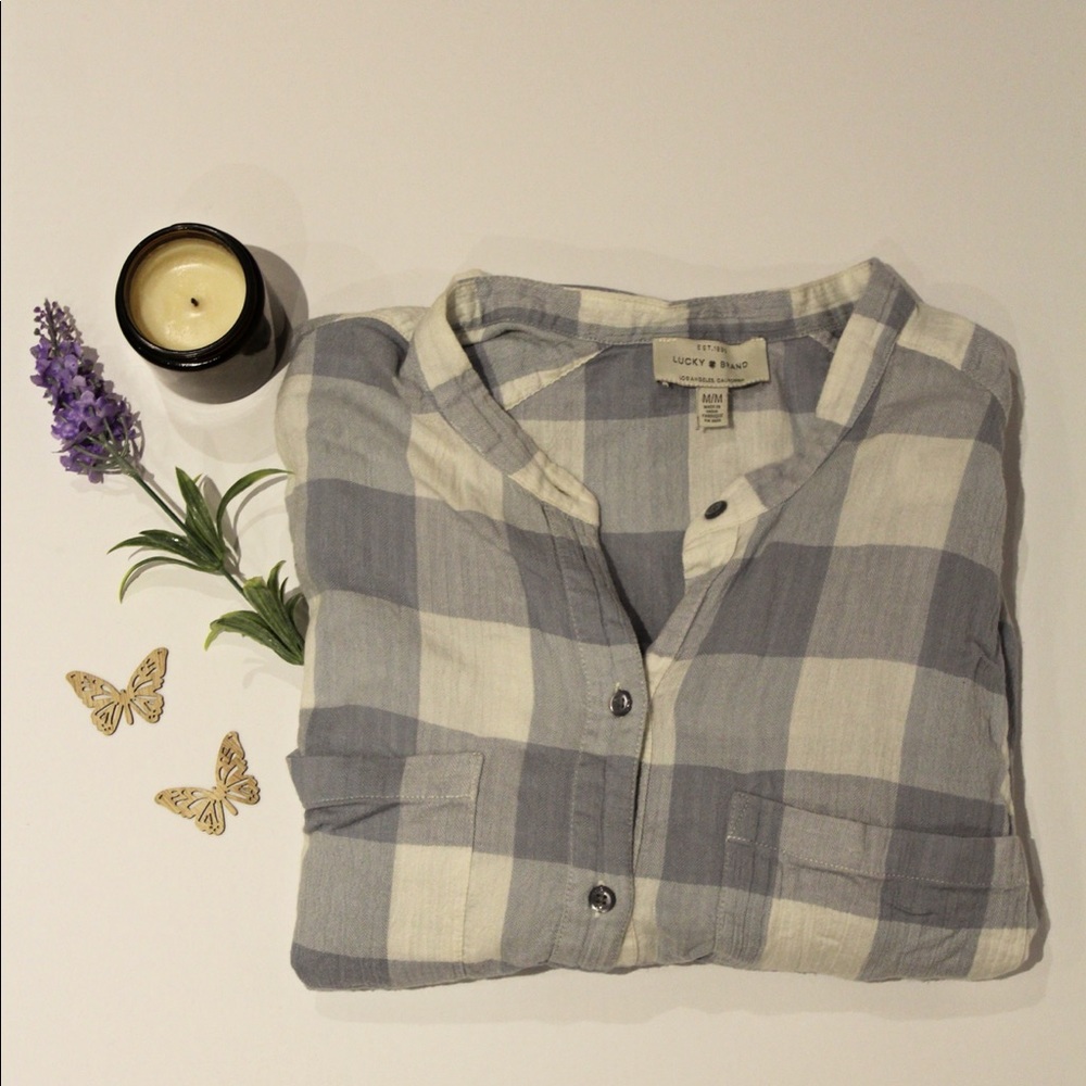 Lucky Brand Blue and White Flannel